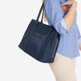 WOMEN'S BAG, BLUE COLOR, BERJA SERIES. 35x27x14.5 CM