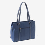 WOMEN'S BAG, BLUE COLOR, BERJA SERIES. 35x27x14.5 CM