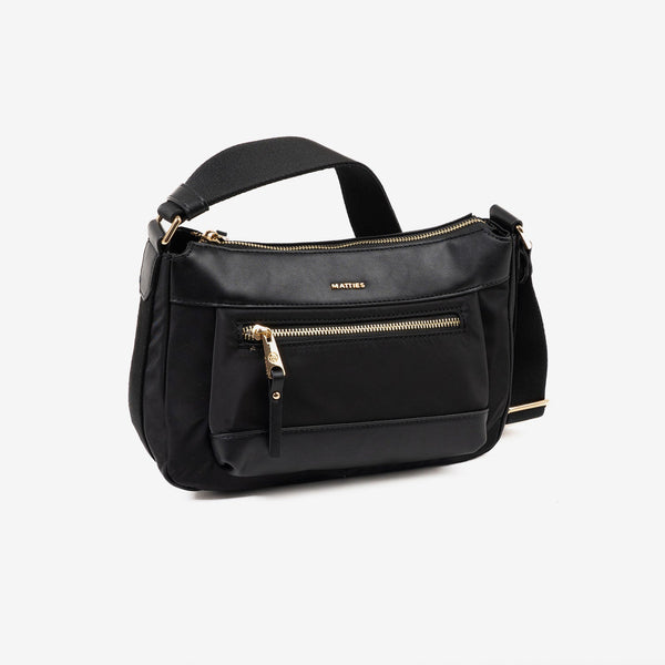 WOMEN'S BAG, BLACK COLOR, BERJA SERIES. 27x18x10 CM