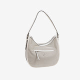 BOLSO DE HOMBRO CON BANDOLERA, COLOR BLANCO, SERIE DALIAS. 28x26x11 CM