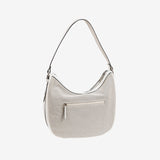 BOLSO DE HOMBRO CON BANDOLERA, COLOR BLANCO, SERIE DALIAS. 28x26x11 CM