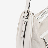 SHOULDER BAG WITH STRAP, WHITE COLOR, DALIAS SERIES. 28x26x11 CM