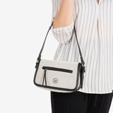 BOLSO DE HOMBRO CON BANDOLERA, SERIE DALIAS. 23x13x11 CM