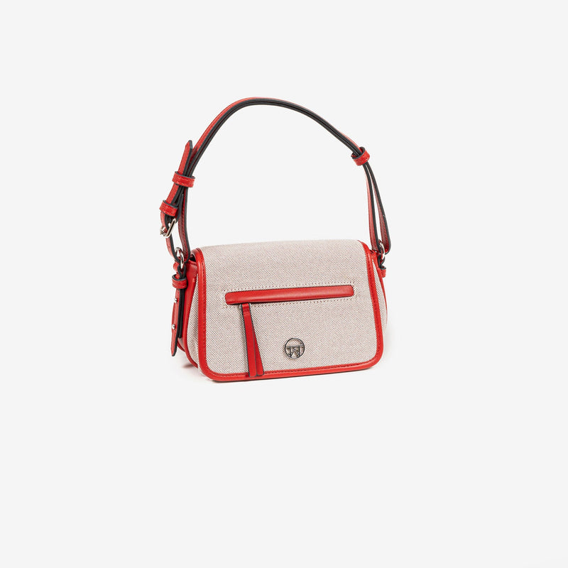 SHOULDER BAG WITH STRAP, RED COLOR, DALIAS SERIES. 23x13x11 CM