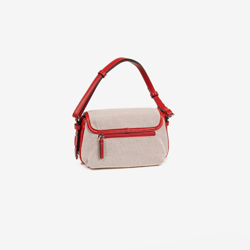 SHOULDER BAG WITH STRAP, RED COLOR, DALIAS SERIES. 23x13x11 CM