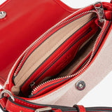 BOLSO DE HOMBRO CON BANDOLERA, SERIE DALIAS. 23x13x11 CM