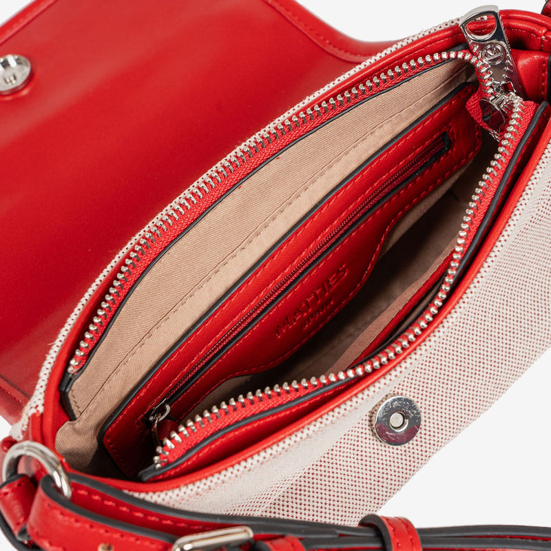 SHOULDER BAG WITH STRAP, RED COLOR, DALIAS SERIES. 23x13x11 CM