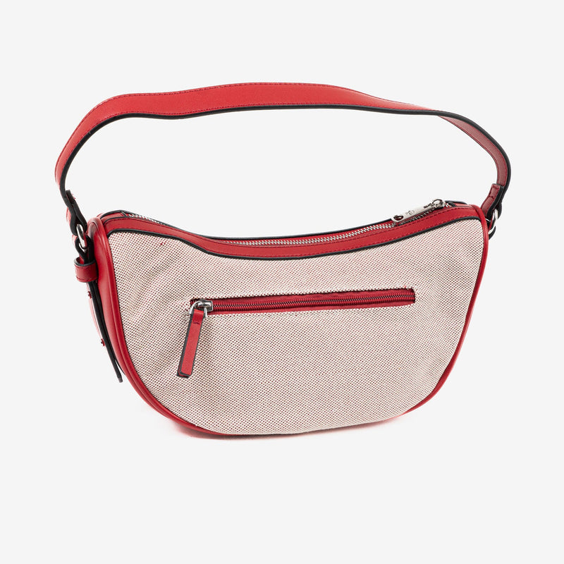 SHOULDER BAG WITH STRAP, RED COLOR, DALIAS SERIES. 26x15x10 CM