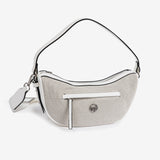 SHOULDER BAG WITH STRAP, WHITE COLOR, DALIAS SERIES. 26x15x10 CM