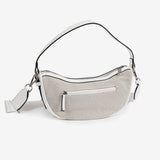 SHOULDER BAG WITH STRAP, WHITE COLOR, DALIAS SERIES. 26x15x10 CM