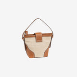 HAND BAG WITH SHOULDER STRAP, LEATHER COLOR, GADOR SERIES. 15x18x9.5 CM