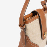 HAND BAG WITH SHOULDER STRAP, LEATHER COLOR, GADOR SERIES. 15x18x9.5 CM