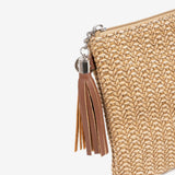 HAND BAG WITH SHOULDER STRAP, NATURAL COLOR, MOJACAR SERIES. 28x18 CM