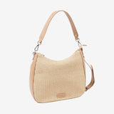 SHOULDER BAG WITH CROSSBODY STRAP, CAMEL COLOR, NIJAR SERIES. 32x30x11 CM