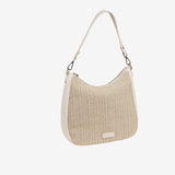 SHOULDER BAG WITH STRAP, WHITE COLOR, NIJAR SERIES. 32x30x11 CM