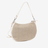 BOLSO DE HOMBRO CON BANDOLERA, COLOR BLANCO, SERIE NIJAR. 31x25x08 CM