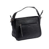 HAND BAG WITH SHOULDER STRAP, BLACK COLOR, ROQUETAS SERIES. 28x20x12 CM