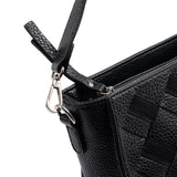 HAND BAG WITH SHOULDER STRAP, BLACK COLOR, ROQUETAS SERIES. 28x20x12 CM