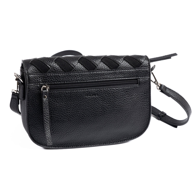 WOMEN'S BAG, BLACK COLOR, ROQUETAS SERIES. 24.5x15x08 CM