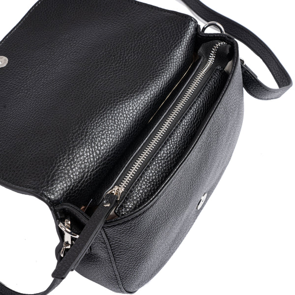 WOMEN'S BAG, BLACK COLOR, ROQUETAS SERIES. 24.5x15x08 CM