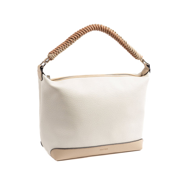 SHOULDER BAG WITH CROSSBODY STRAP, CAMEL COLOR, SORBAS SERIES. 28x20x11.5 CM