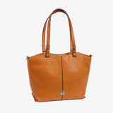 WOMEN'S BAG WITH ZIPPER, LEATHER COLOR, VERA SERIES. 31x28x13 CM