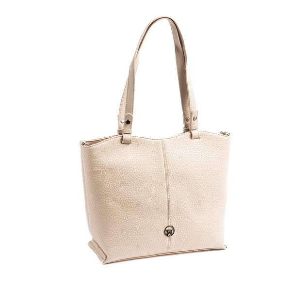 WOMEN'S BAG WITH ZIPPER, BEIGE COLOR, VERA SERIES. 31x28x13 CM