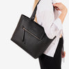 Bolso shopper cerrado con cremallera, Serie ebony. 32x27x11 cm