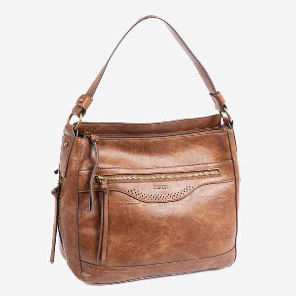 Bolso de hombro con bandolera, Serie savana. 32x27x12 cm