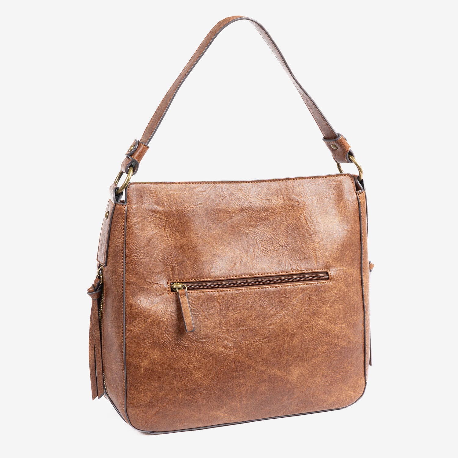 Shoulder bag with shoulder strap, brown color, Savana series. 32x27x12 cm