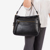 Shoulder bag with shoulder strap, black color, Savana series. 32x24x12 cm