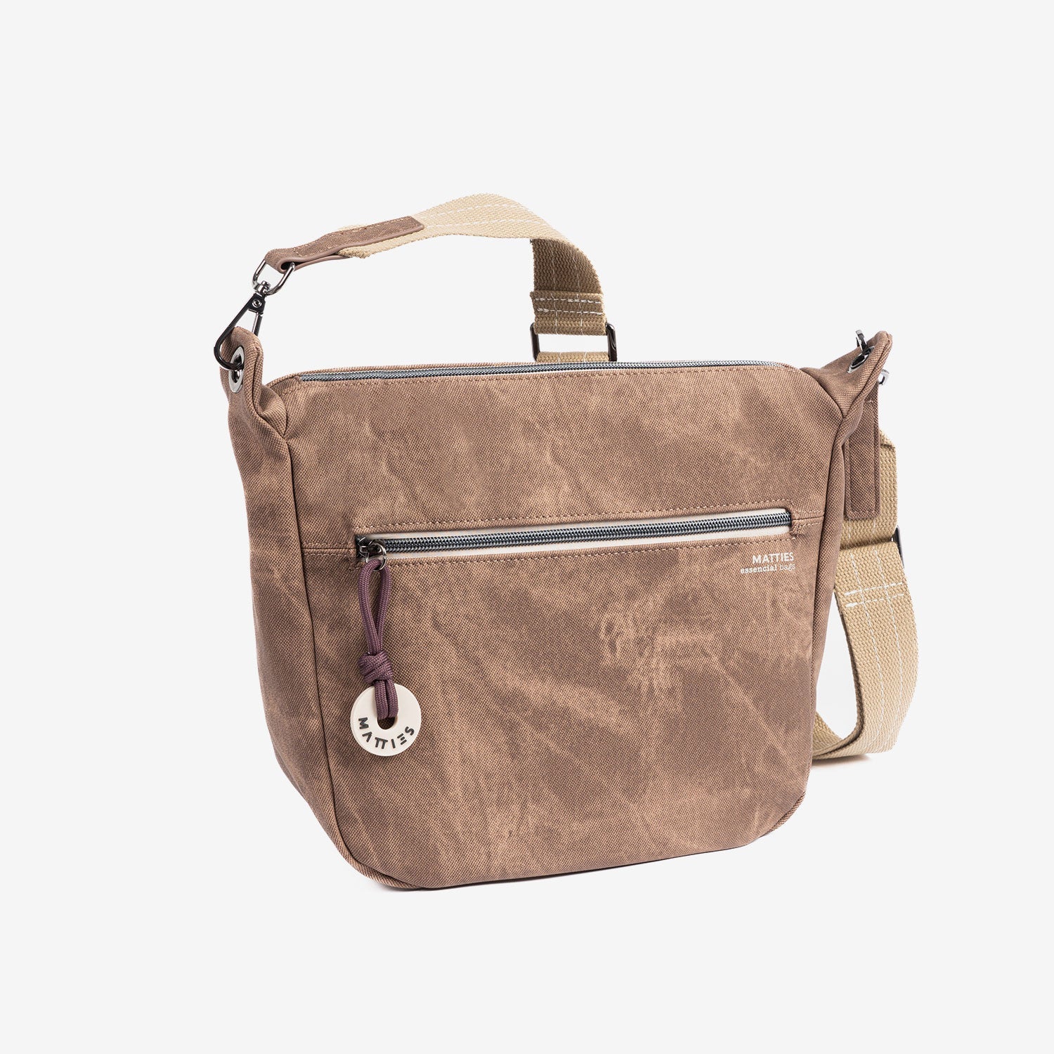 Strap bag, brown color, Strive series. 24x23x11 cm