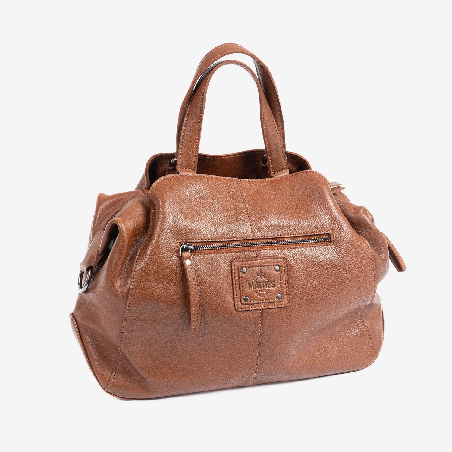Bolso de mano con bandolera, Serie eva/leather. 35x27x13 cm