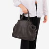 Bolso de mano con bandolera, Serie eva/leather. 35x27x13 cm