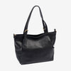 Bolso shopper cerrado con cremallera, color negro, Serie floater/leather. 33x27.5x10 cm