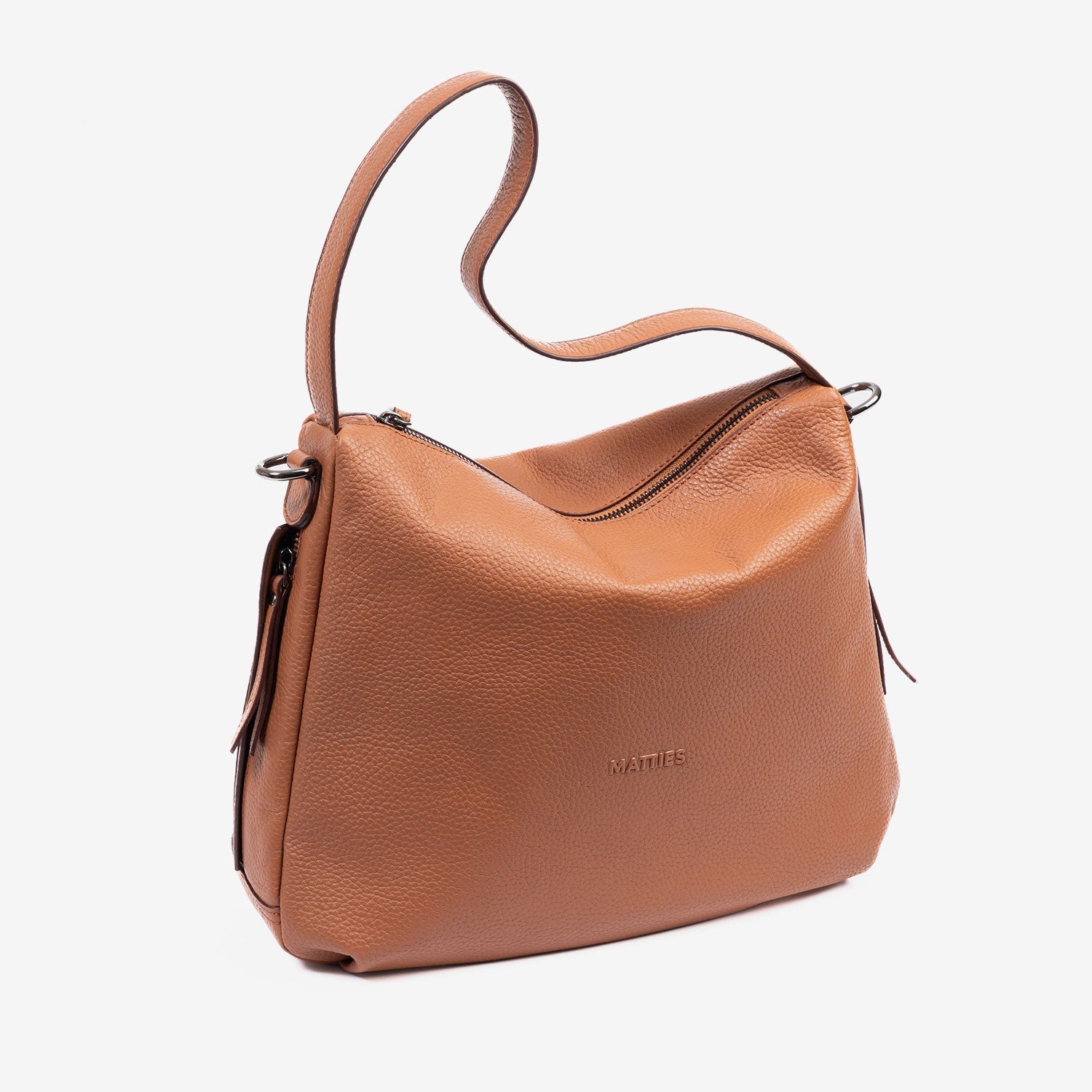 Bolso de hombro con bandolera, Serie floater/leather. 34x29x10 cm