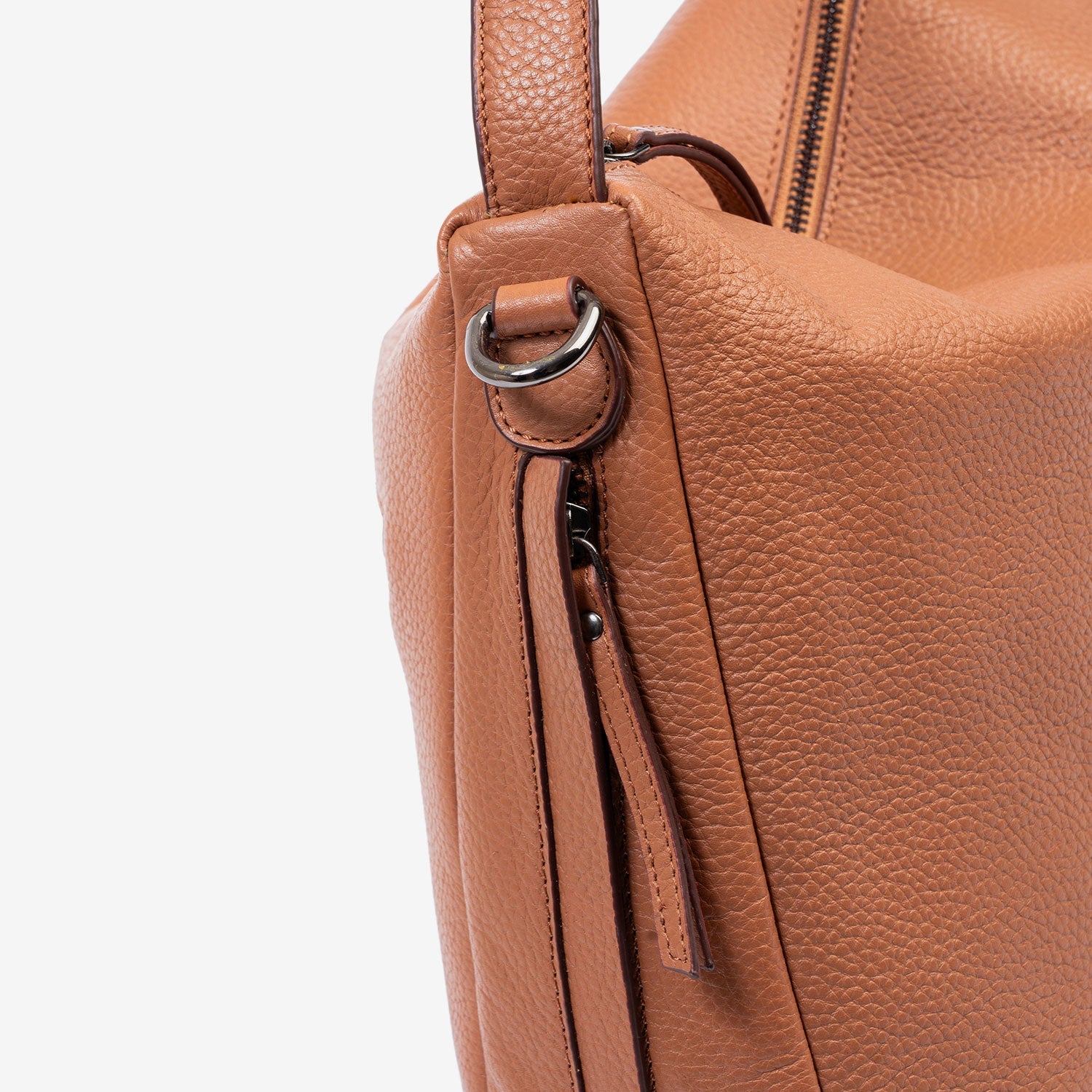 Bolso de hombro con bandolera, Serie floater/leather. 34x29x10 cm