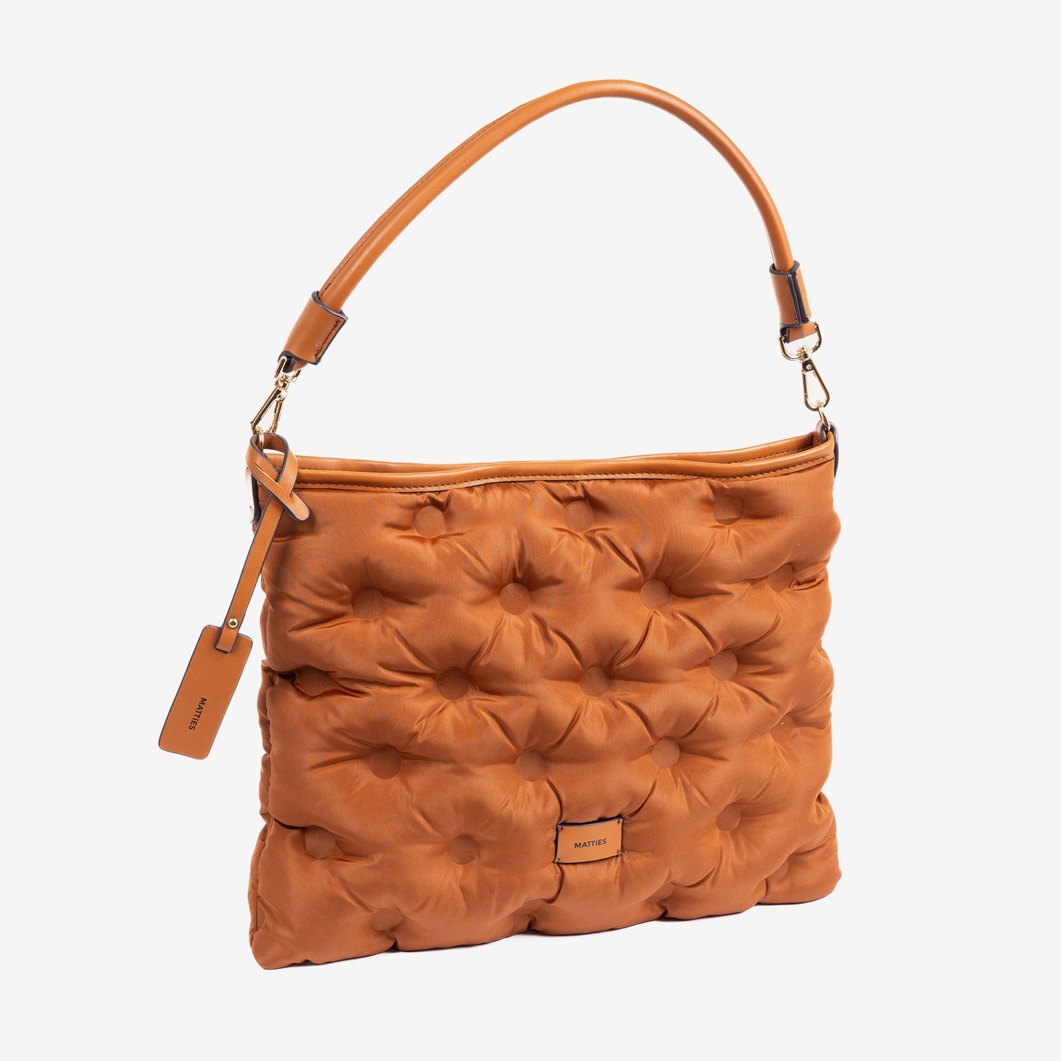 Bolso de hombro con bandolera, Serie acolchado. 36x28x05 cm