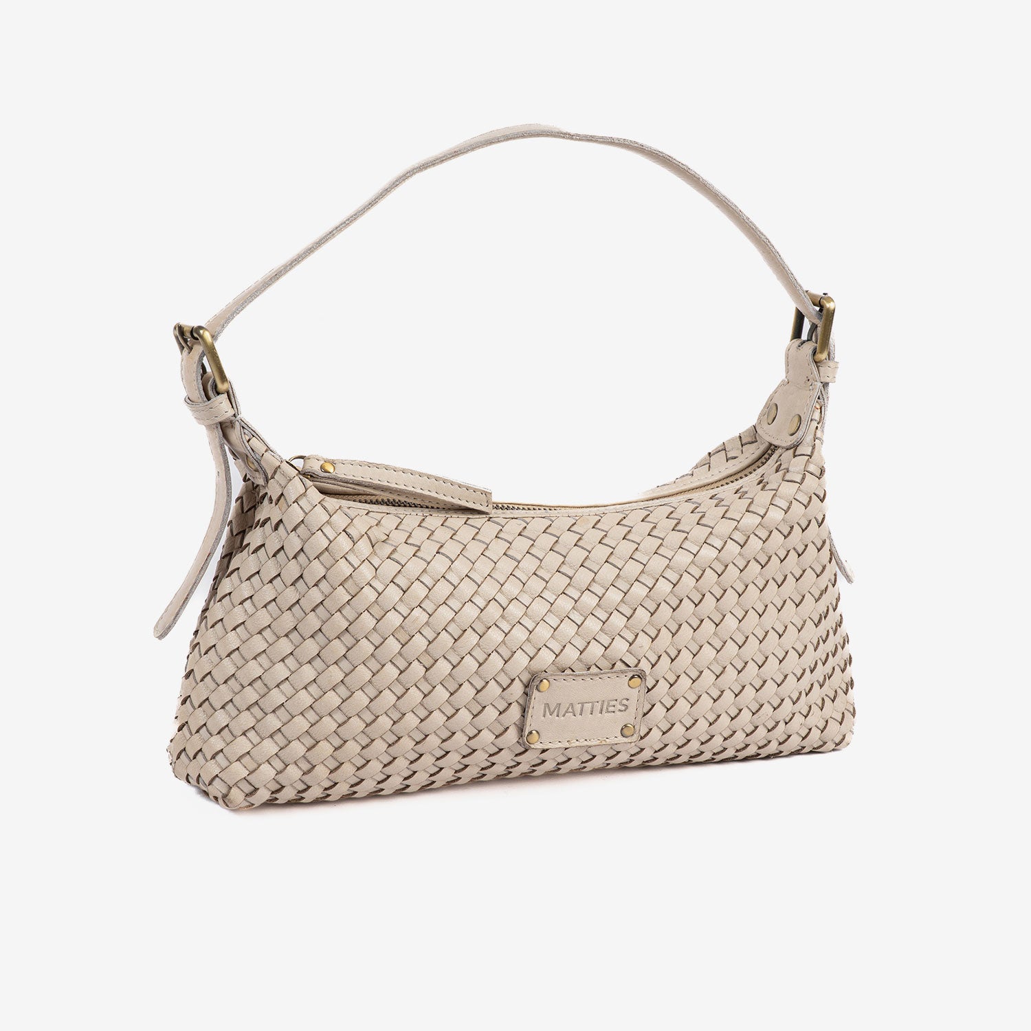 Bolso de hombro mujer, Serie Trenzados/Leather. 30x13x09 cm