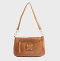 Bolso de hombro con bandolera de piel natural