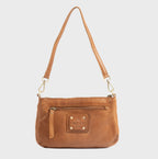 Bolso de hombro con bandolera de piel natural