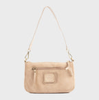 Bolso de hombro con bandolera de piel natural