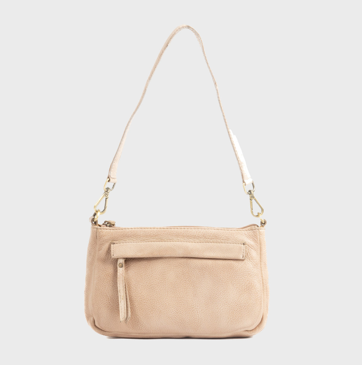 Bolso de hombro con bandolera de piel natural