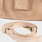 Bolso de hombro con bandolera de piel natural