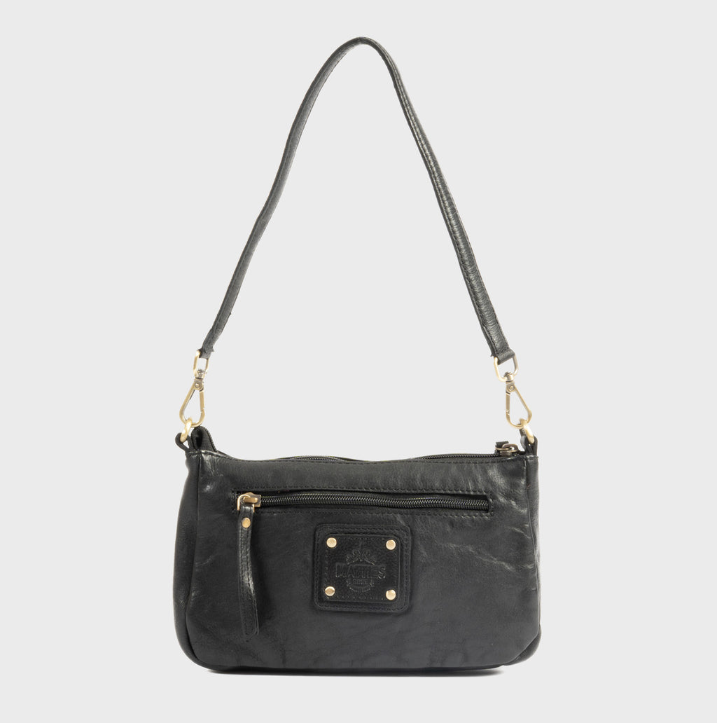 Bolso de hombro con bandolera de piel natural