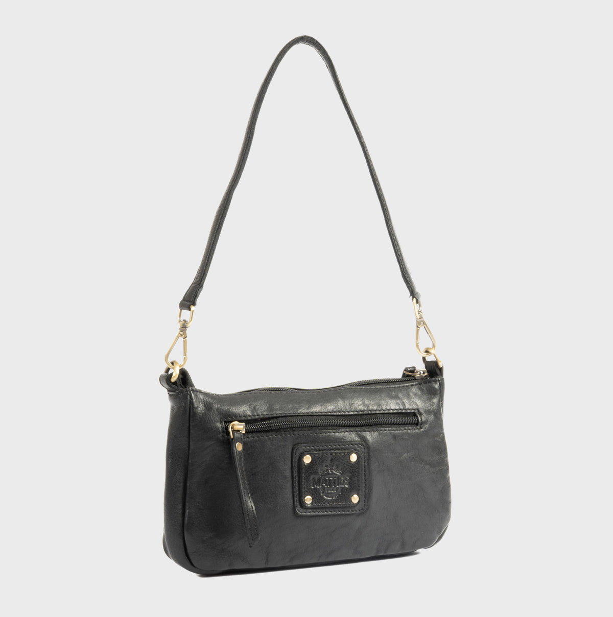 Bolso de hombro con bandolera de piel natural