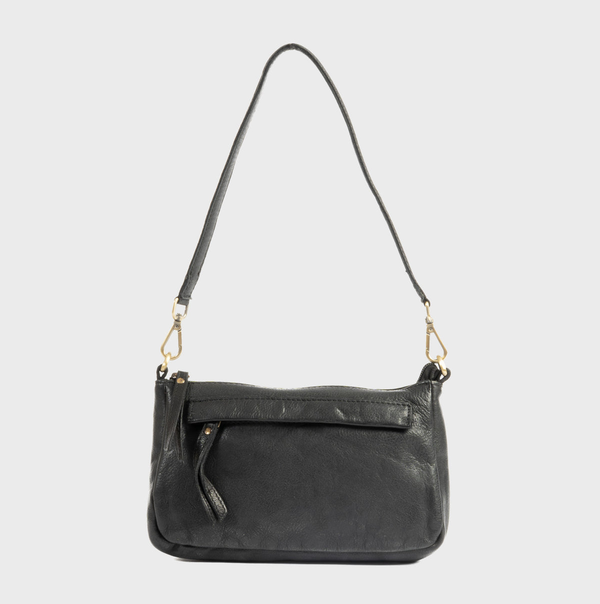 Bolso de hombro con bandolera de piel natural