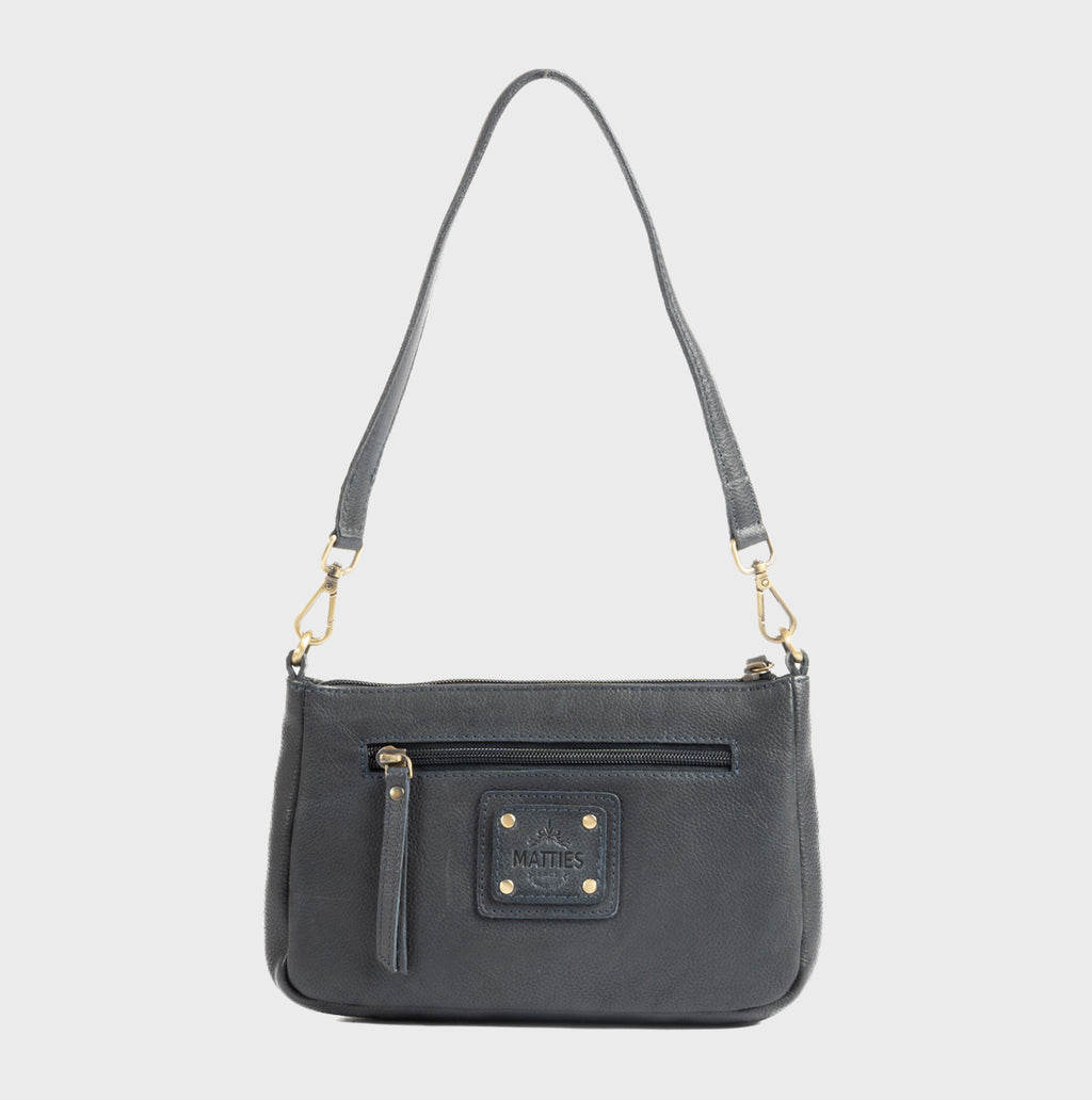 Bolso de hombro con bandolera de piel natural