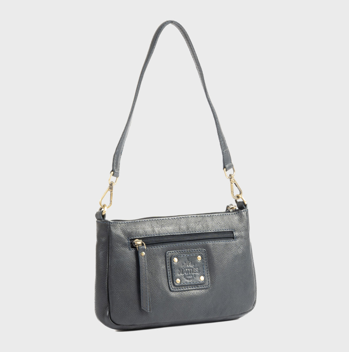 Bolso de hombro con bandolera de piel natural