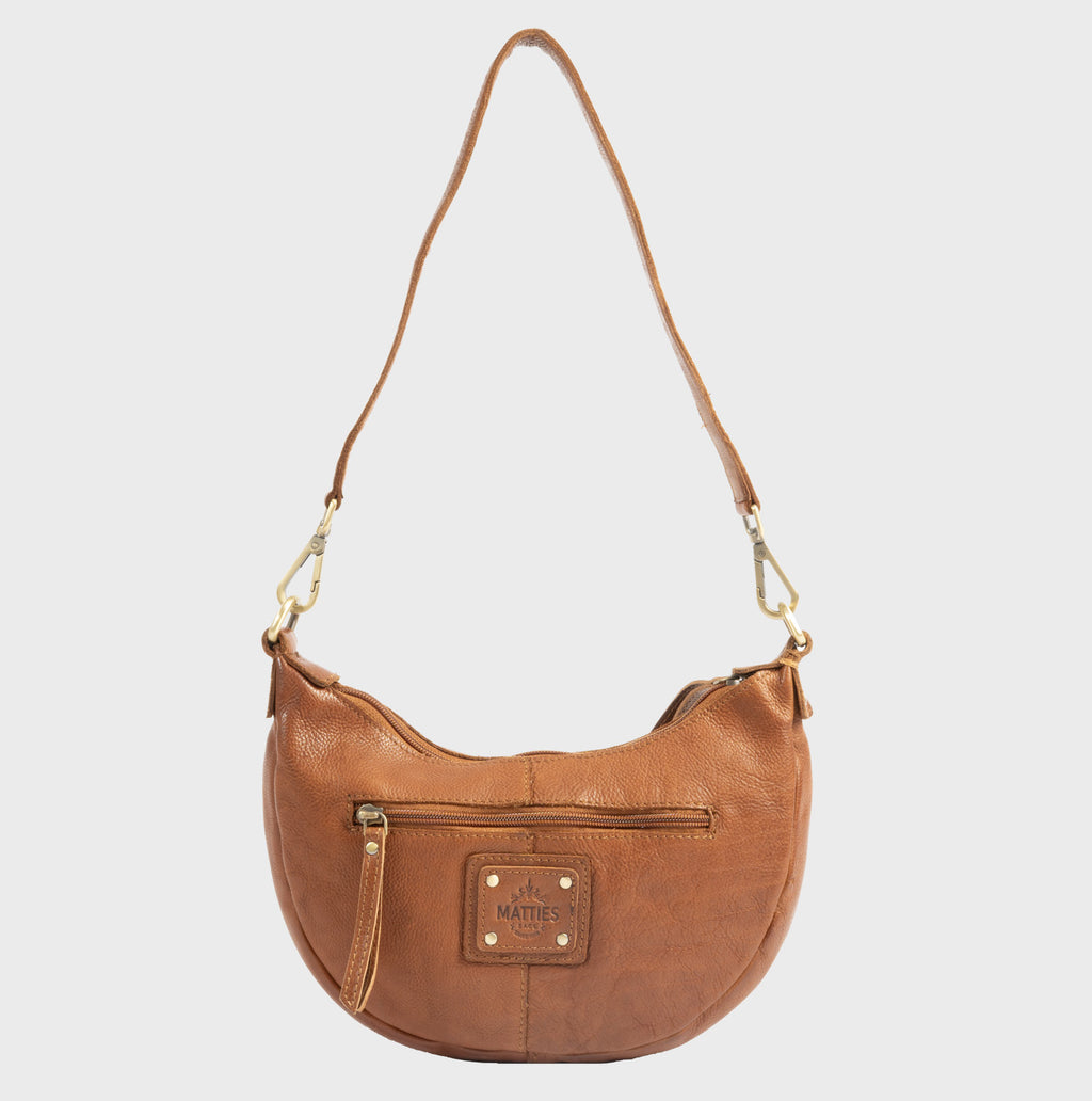 Bolso de hombro de piel natural